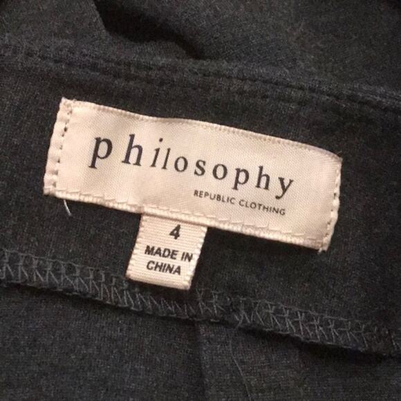 Philosophy dark gray pencil skirt with gold exposed zipper size 4 - Picture 5 of 6